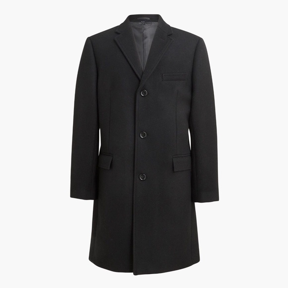 New JCREW Mens Size 36 Thompson Topcoat in Black $398 CA452 - Picture 1 of 5
